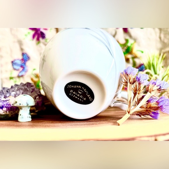 Vintage Johann Haviland Porcelain Tea Cups Bavaria Germany Wheat Pattern - 3 Set - Picture 8 of 11